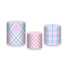 Trio De Capa Cilindro - Xadrez Rosa Candy 006