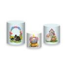 Trio De Capa Cilindros - Páscoa Coelhos Aquarela 001