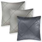 Trio de Capas Almofada Veludo Drapeada Cinza e Creme 55x55 cm Trio de Capas Almofada Veludo Drapeada Cinza e Creme 55x55 cm