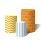 Trio de Capas Cilíndricas Versátil Bigode Chevron Listras c/ Elástico