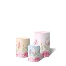 Trio de Capas Cilindricas Versátil Borboletas e Rosa Aquarela Tons Pastéis C/ Elástico