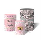 Trio de Capas Cilíndricas Versátil Chá de Cozinha Laço de Presente e Flores Rosas Aquarelas C/ Elástico
