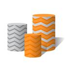 Trio de Capas Cilíndricas Versátil Chevron Cinza e Laranja c/ Elástico