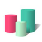 Trio de Capas Cilíndricas Versátil Coloridos Rosa e Verde Agua c/ Elástico