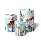 Trio de Capas Cilíndricas Versátil Prédios na cidade super heróis HQ c/ Elástico
