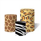 Trio de Capas Cilindricas Versátil Safari Animal Print C/ Elástico