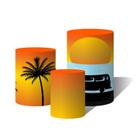 Trio de Capas Cilíndricas Versátil Tardezinha Por do Sol Coqueiros e Kombi c/ Elástico Trio de Capas Cilíndricas Versátil Tardezinha Por do Sol Coqueiros e Kombi c/ Elástico
