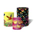 Trio de Capas Cilíndricas Versátil Tropical Flores e Folhas Araras e Borboletas c/ Elástico