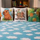 Trio de capas de almofada capivara