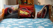 Trio de capas de almofada carros