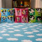 Trio de capas de almofada meninas super poderosas Trio de capas de almofada meninas super poderosas
