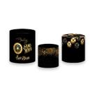 Trio de Capas de Cilindro - Ano Novo Balões Dourados e Pretos 013 Trio de Capas de Cilindro - Ano Novo Balões Dourados e Pretos 013