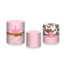 Trio de Capas de Cilindro - Boiadeira Cute Rosa e Marrom 026