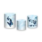 Trio de Capas de Cilindro - Borboleta Azul Céu Aquarela 009