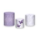 Trio de Capas de Cilindro - Borboleta Céu Aquarela Roxa 003