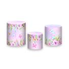 Trio de Capas de Cilindro - Borboletas Aquarela Floral Lilás 011 Trio de Capas de Cilindro - Borboletas Aquarela Floral Lilás 011
