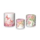 Trio de Capas de Cilindro - Borboletas Rosa Cerejeira Aquarela 001 Trio de Capas de Cilindro - Borboletas Rosa Cerejeira Aquarela 001