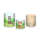 Trio de Capas de Cilindro - Bosque Aquarela dos Animais 005 Trio de Capas de Cilindro - Bosque Aquarela dos Animais 005