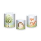 Trio de Capas de Cilindro - Bosque Bege Animais 004 Trio de Capas de Cilindro - Bosque Bege Animais 004