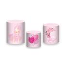Trio de Capas de Cilindro - Chá de Bebê Menina Coração Rosa 007