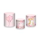Trio de Capas de Cilindro - Chá de Fraldas Ursinha Rosa 043