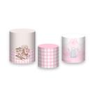 Trio de Capas de Cilindro - Chá de Panela Rosa com Renda 015