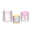 Trio de Capas de Cilindro - Circo Rosa Aquarela Foca 028 Trio de Capas de Cilindro - Circo Rosa Aquarela Foca 028
