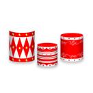 Trio de Capas de Cilindro - Circo Vermelho e Branco 007