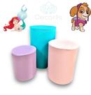 Trio de Capas de Cilindro Decoração de Festas ARIEL PATRULHA CANINA Trio de Capas de Cilindro Decoração de Festas ARIEL PATRULHA CANINA
