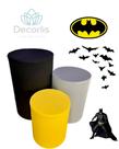 Trio de Capas de Cilindro Decoração de Festas TEMA BATMAN