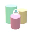 Trio de Capas de Cilindro Decoração de Festas VERDE AMARELO E ROSA CANDY