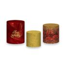 Trio de Capas de Cilindro - Dia Dos Namorados Dourado e Vermelho 072