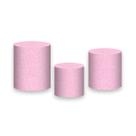 Trio de Capas de Cilindro - Efeito Glitter Rosa Pastel 104