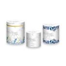 Trio de Capas de Cilindro - Efeito Mármore com Flores Azul 025
