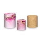 Trio de Capas de Cilindro - Efeito Mármore Pink com Dourado 072
