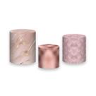 Trio de Capas de Cilindro - Efeito Mármore Rose Gold 068