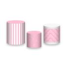 Trio de Capas de Cilindro - Estampa Rosa e Branco 010