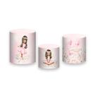 Trio de Capas de Cilindro - Fada Cogumelo com Flores 008 Trio de Capas de Cilindro - Fada Cogumelo com Flores 008