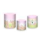 Trio de Capas de Cilindro - Jardim Aquarela Rosa e Verde 018