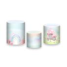 Trio de Capas de Cilindro - Jardim de Cogumelos em Tons Pastéis 044