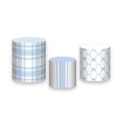 Trio de Capas de Cilindro - Laços Aquarela Azul 061