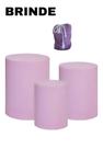 Trio de Capas de Cilindro Lilás Decoração de Festas