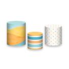 Trio de Capas de Cilindro - Tons Pastéis Azul Amarelo e Laranja 056