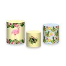 Trio de Capas de Cilindro - Tropical Flamingos Folhagens 015