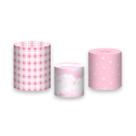 Trio de Capas de Cilindro - Ursinha Estrelas Rosa Aquarela 027