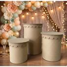 Trio De Cilindro Com Tampo Bandeirinha Babadinho Decoração Complementar
