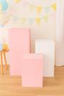 Trio de Cubos Decorativos MDF Cru Kit P, M e G para Festa, Suporte e Aparador OPPS