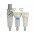 Trio de Filtros Regulador Odontológico 1/4 Com Manômetro Chiaperini