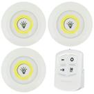Trio de Lâmpadas Led Luminária Spot Sem Fio Controle Branco