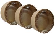 Trio de Nicho Redondo Arabesco com Led 30x12 Mdf Madeira
